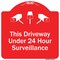Signmission This Driveway Under 24 Hour Surveillance W/ Graphics Heavy-Gauge Aluminum Sign, 18" H, RW-1818-9748 A-DES-RW-1818-9748 - alternate 1